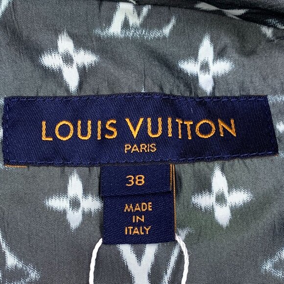 Louis Vuitton Black & Gray Logo Print Hooded Jacket With Zipper Size S 38 Polyes - Picture 3 of 7